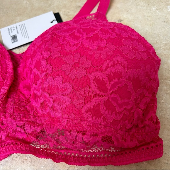 Knix Shocking pink no underwire lace bustier size XXL women’s bra NWT! - Picture 7 of 9